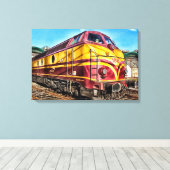 Locomotief Stoomtrein Douche Canvas Kunst (Insitu (Houten vloer))