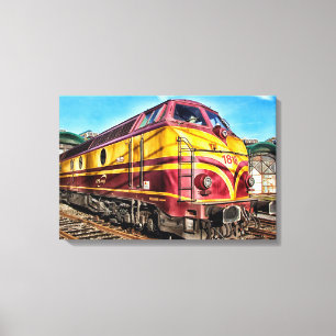 Locomotief Stoomtrein Douche Canvas Kunst