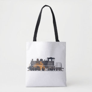 Locomotief Trein Illustratie Silhouet Stijl Tote Bag