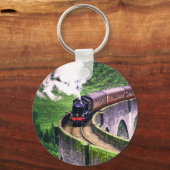 Locomotief trein op brug sleutelhanger (Voorkant)