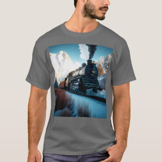 Locomotief Trein Spoorweg Railfan AI Artwo T-shirt