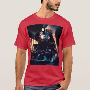 Locomotief Trein Spoorweg Spoor Railfan AI Kunstwe T-shirt
