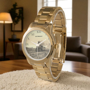  Locomotief Trein Verjaardag Zwart Reizen Horloge