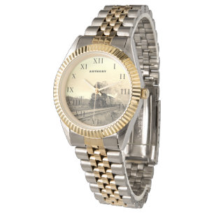 Locomotief Trein Verjaardag Zwart Reizen Horloge