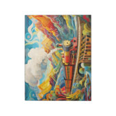 Locomotief treinconcept Abstract kleurrijk landsch Notitieblok (Linkerzijde)