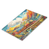 Locomotief treinconcept Abstract kleurrijk landsch Notitieblok (Schuin)