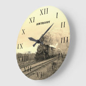  locomotief treinmotor spoorwegstoom grote klok (Hoek)