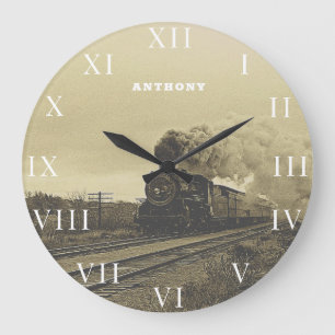 locomotief treinmotor stoom grote klok