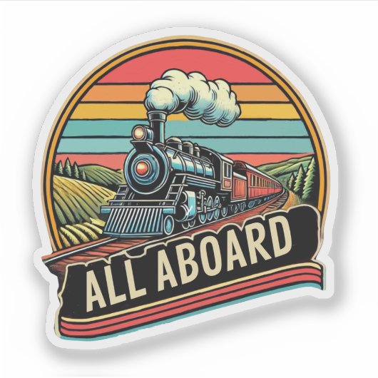 locomotief-treinstoommachine sticker (Voorkant)