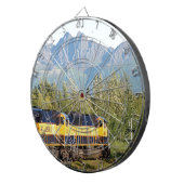 locomotief van de spoorweg Alaska en bergen Dartbord (Voorkant Rechts)