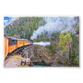 Locomotief van de spoorweg Durango en Silverton Foto Afdruk