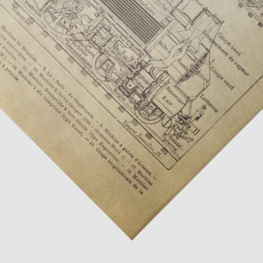 Locomotief van loopgraven tissuepapier (Detail)