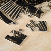 Locomotief van  stuurmachinemotor legpuzzel (Zijkant)