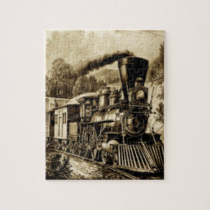 Locomotief van  stuurmachinemotor legpuzzel