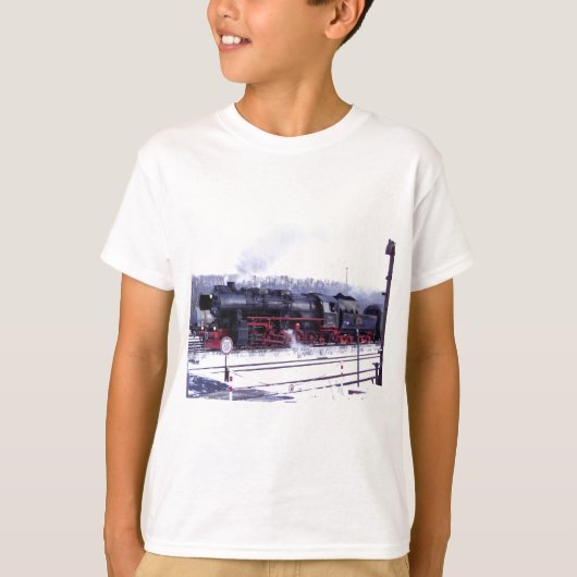 locomotief voor de stoomtrein t-shirt (Voorkant)