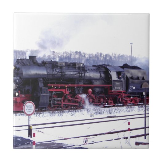locomotief voor de stoomtrein tegeltje (Voorkant)