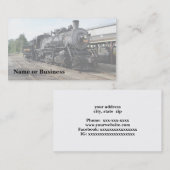 locomotief voor een  stoomtrein visitekaartje (Voorkant / Achterkant)