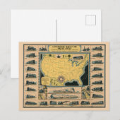 Locomotiefkaart van de Verenigde Staten Briefkaart (Voorkant / Achterkant)