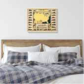 Locomotiefkaart van de Verenigde Staten Canvas Afdruk (Insitu (Slaapkamer))
