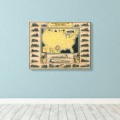 Locomotiefkaart van de Verenigde Staten Canvas Afdruk (Insitu (Houten vloer))