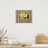 Locomotiefkaart van de Verenigde Staten Poster (Keuken)