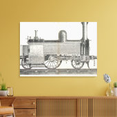 locomotiefmotor, gegraveerd door J.W. Lowry Canvas Afdruk (Insitu (Woonkamer))