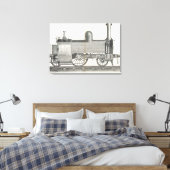 locomotiefmotor, gegraveerd door J.W. Lowry Canvas Afdruk (Insitu (Slaapkamer))