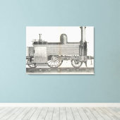 locomotiefmotor, gegraveerd door J.W. Lowry Canvas Afdruk (Insitu (Houten vloer))