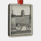 locomotiefmotor, gegraveerd door J.W. Lowry Metalen Ornament (Rechts)