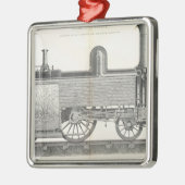 locomotiefmotor, gegraveerd door J.W. Lowry Metalen Ornament (Links)