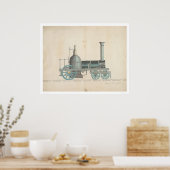 Locomotiefontwerp (1344) poster (Keuken)