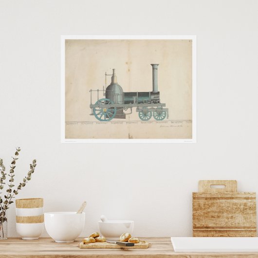 Locomotiefontwerp (1344) poster (Keuken)