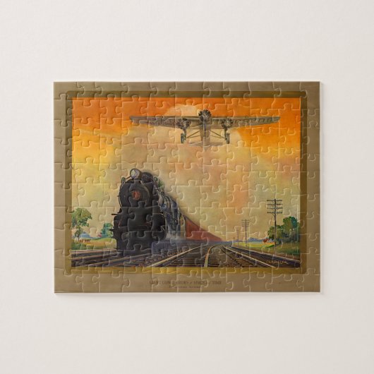 Locomotiefspoor voor trein- en stuurmachinemotoren legpuzzel (Horizontaal)