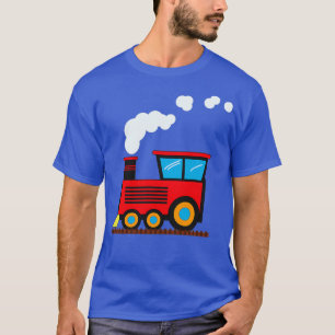 locomotiefstoommachine op het spoor voor jongens v t-shirt
