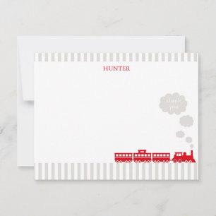 Locomotieftrein Dank u Nota Kaart Stationery