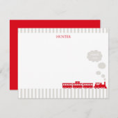 Locomotieftrein Dank u Nota Kaart Stationery (Voorkant / Achterkant)
