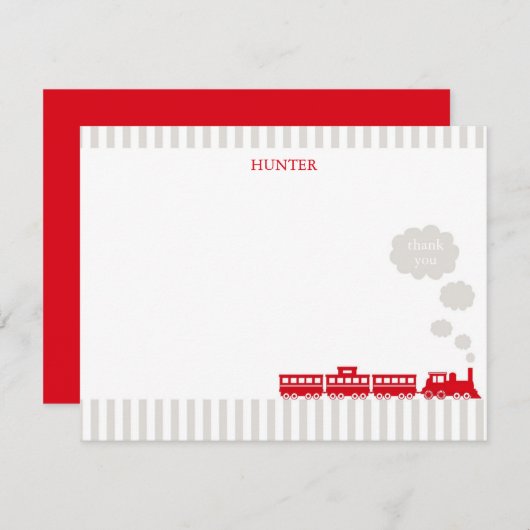 Locomotieftrein Dank u Nota Kaart Stationery (Voorkant / Achterkant)