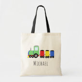 Locomotieftrein en naam van Cute Baby Boy Tote Bag (Voorkant)
