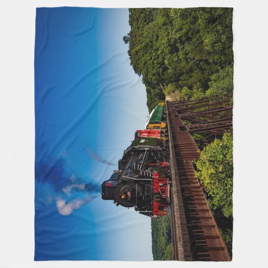 Locomotieftrein Fleece Deken (Voorkant)