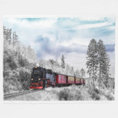 Locomotieftrein Fleece Deken (Voorkant (Horizontaal))