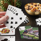 Locomotieftrein op brug pokerkaarten (Insitu)