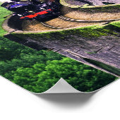 Locomotieftrein op brug poster (Hoek)