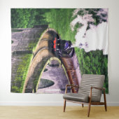 Locomotieftrein op brug wandkleed (In Situ (horizontaal))