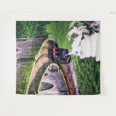 Locomotieftrein op brug wandkleed (Voorkant (horizontaal))