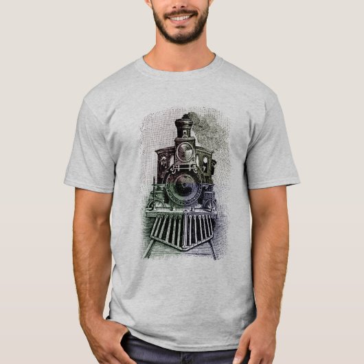 Locomotieftrein T-shirt voor vader (Voorkant)