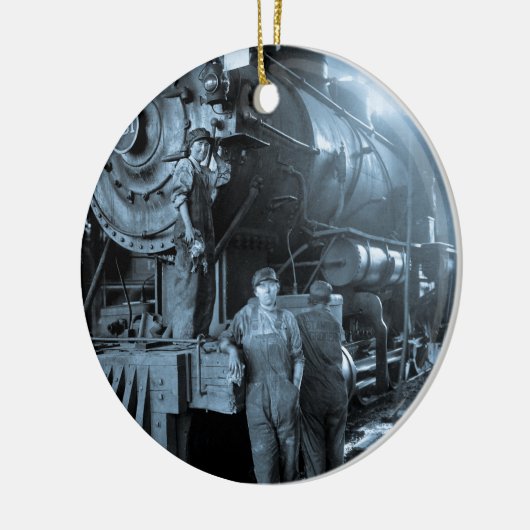 Locomotieven, dames, rosieën, Eerste Wereldoorlog Keramisch Ornament (Links)