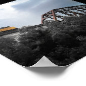 locomotieven die de brug over de thebes oversteken poster (Hoek)