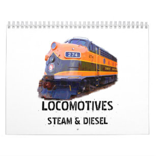 Locomotieven en wand- en dieselkalender kalender