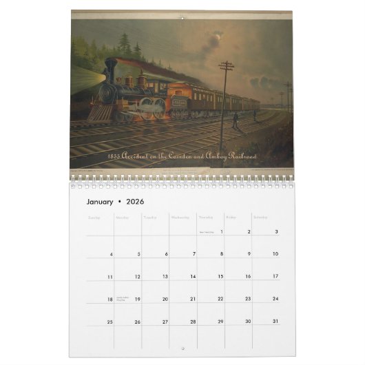 Locomotieven van de jaren 1800 kalender (Jan 2026)
