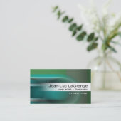 Locomotion Business Card-sjabloon (blauwgroen) Visitekaartje (Staand voorkant)